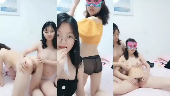 幸福老哥双飞童颜巨乳00后嫩妹长相清纯诱人粉穴，双女互摸掰穴